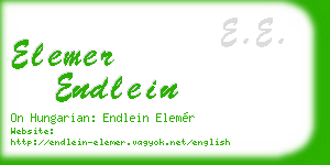 elemer endlein business card