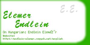 elemer endlein business card